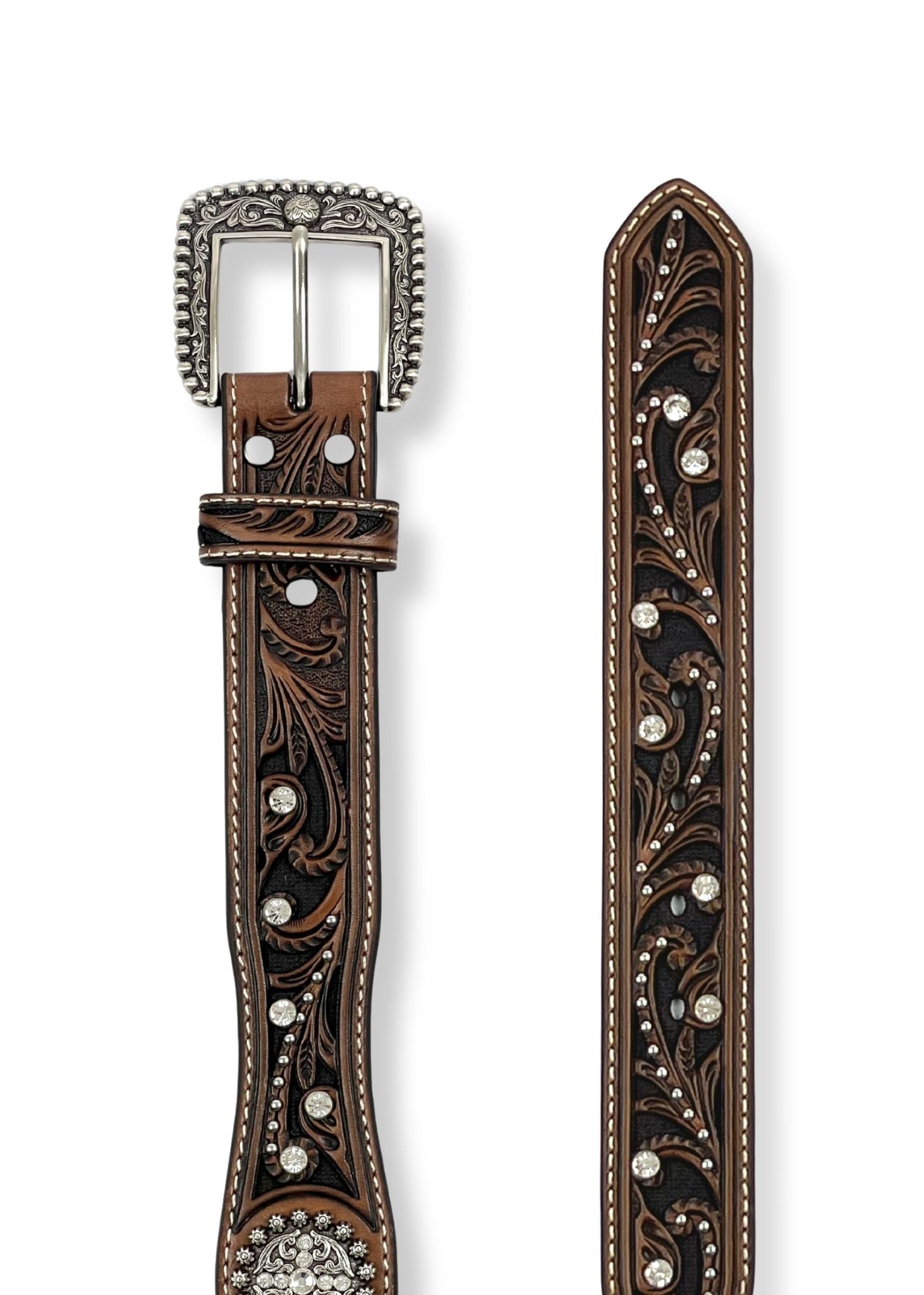 Cintura donna  Brown Scalloped con Cristalli e Inlay di Ariat