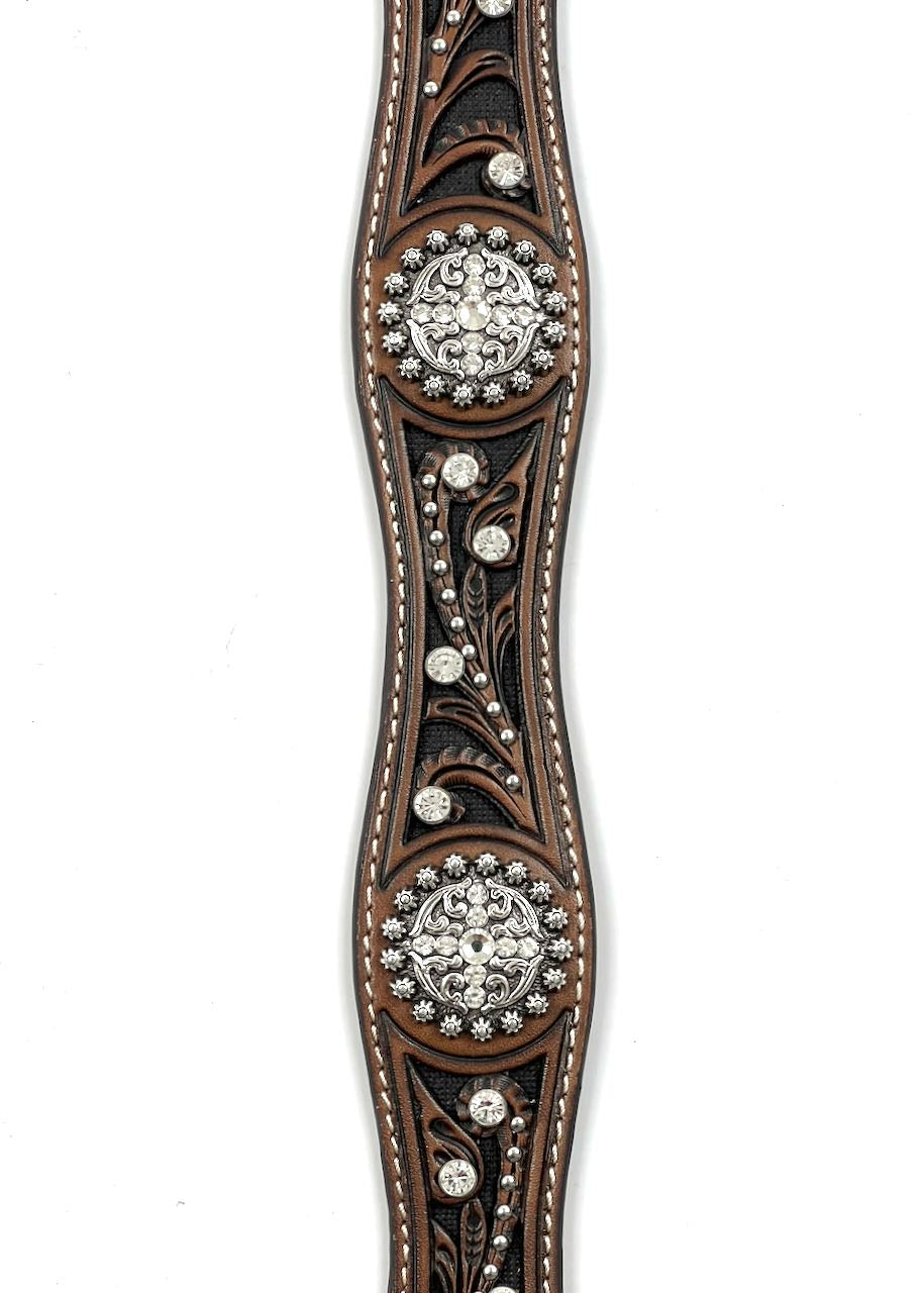 dettaglio Cintura donna  Brown Scalloped con Cristalli e Inlay di Ariat