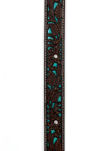 Fashion Girls belt design in Brown & Turquoise by Ariat