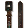 Ceinture western Cow Skull Southwest Arrow pour femme en marron foncé par Ariat