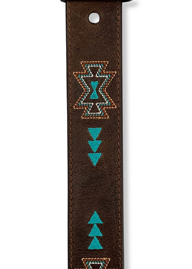 Details Cow Skull Southwest Arrow Women's Western Belt in Dark Brown by Ariat
