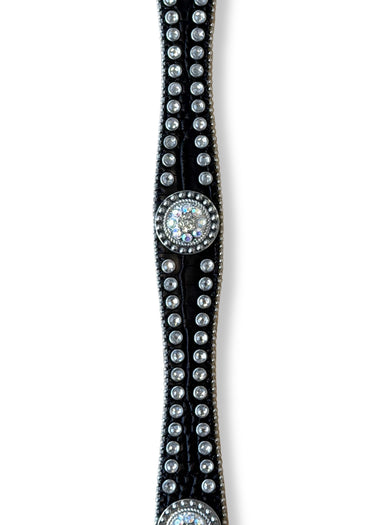 Ceinture western pour femme « Croc Print » en noir, signée Blazin Roxx