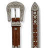 Ceinture western Femme Cristaux Argent Clous Gator Marron par Angel Ranch