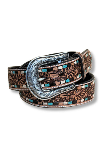 esposizione Cintura Western Donna Floral Tooled Brown by Nocona