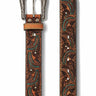 Women's Paisley Western Belt with Turquoise Stitching by Nocona