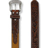 Men's Floral Embroidered Western Belt in Brown by Nocona