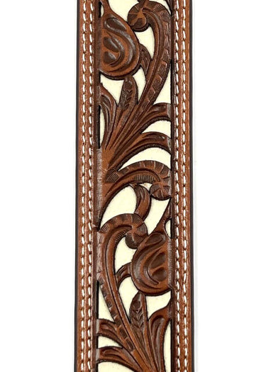 design Cintura Western uomo Floral Pierced Stitch di Nocona
