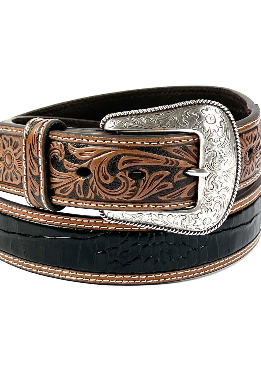 Cintura Da Uomo In Pelle Marrone Con Fibbia In Stile Western - Foto 8