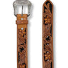 Ceinture Western Tooled Floral pour homme en Tan par Nocona
