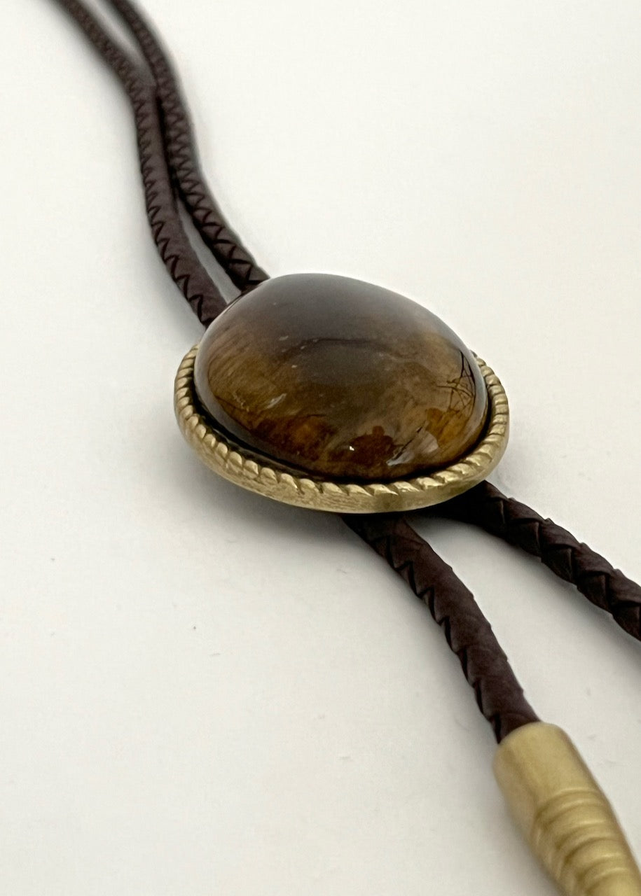 lato Cravatta da Cowboy Bolo Tigers Eye di Double S