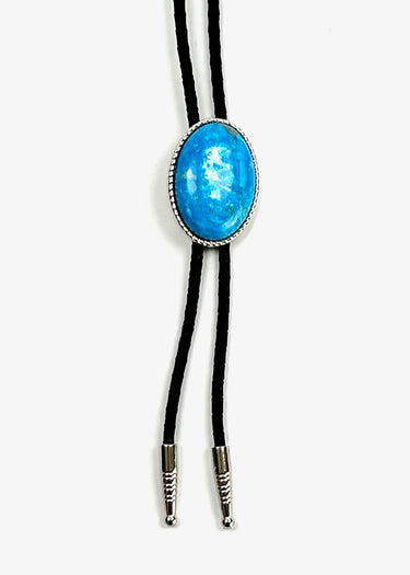 Double S Cowboy Bolo Tie Turquoise