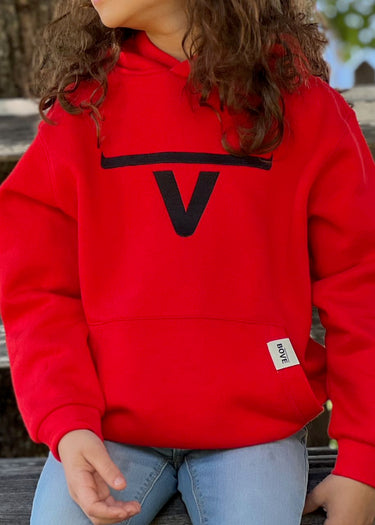logo nero felpa bambino rossa di Bove