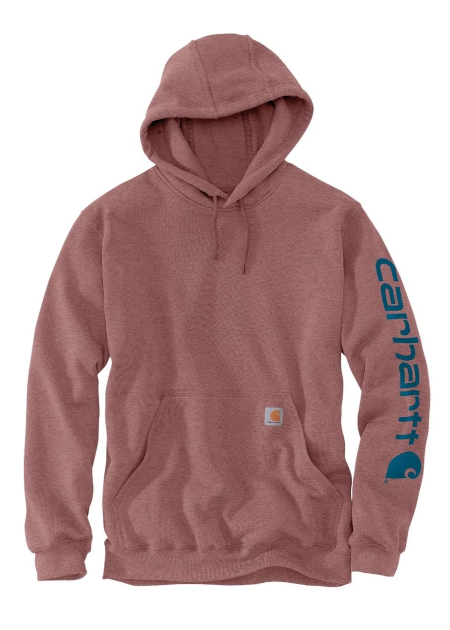 Felpa con Cappuccio e Logo sulla Manica in Apple Butter Heather di Carhartt