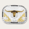 Fibbia Class Act Two Tone with Longhorn di Montana Silversmith
