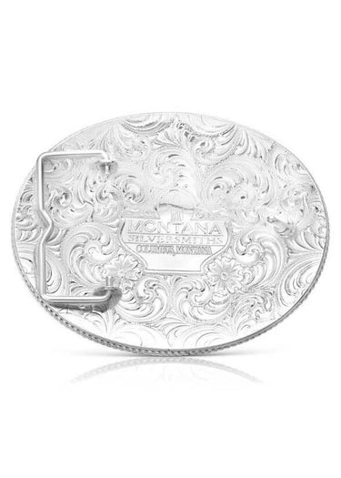 dietro Fibbia Cowboy Southwest Sun with Longhorn di Montana Silversmith