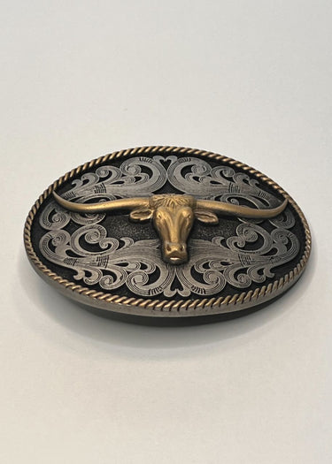 lato Fibbia Longhorn Two-Tone di Montana Silversmith