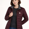 worn open Veste Rain Defender pour femme en Blackberry par Carhartt