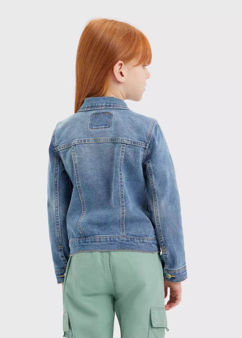 dietro indossato Giacca in Jeans per Bambina Stretch Trucker Matter of Fact di Levi's