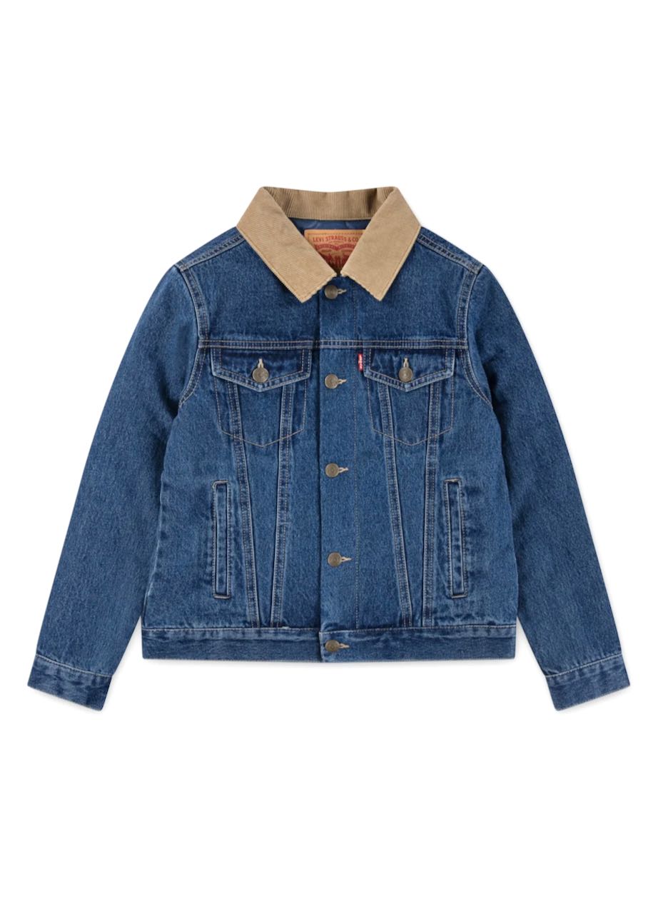 Giacca in Jeans ragazzo Quiled Lined Trucker in Dark Blue di Levi's