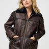 Giacca Relaxed Fringe Wrange in Brown Leather by Wrangler