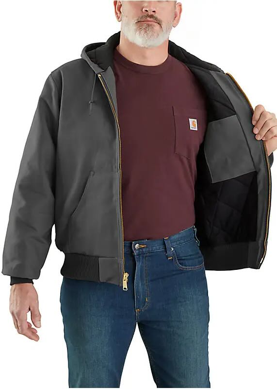 interno Giacca uomo J140 Duck Isulated Flunnel in Gravel di Carhartt