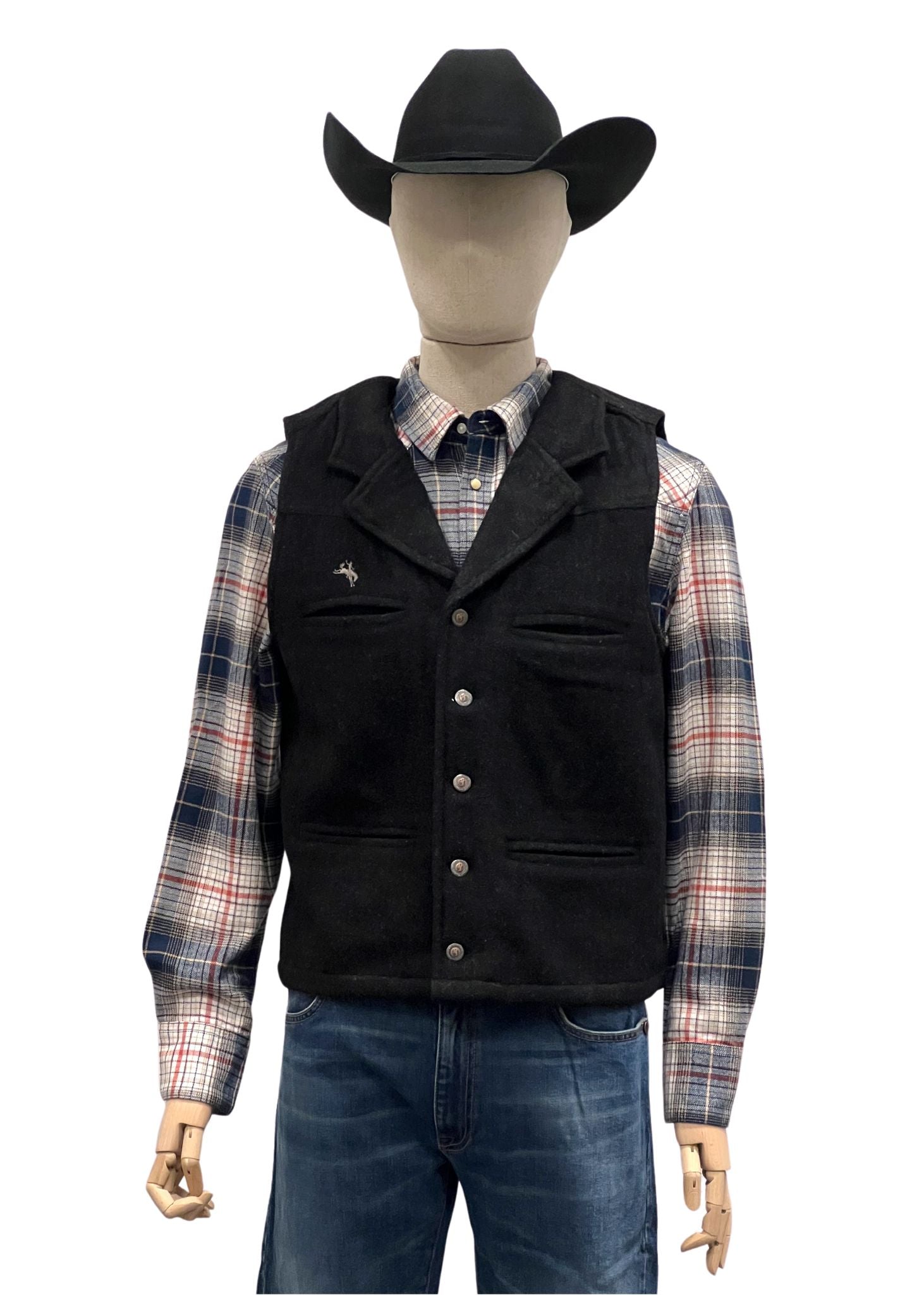 Gilet uomo Buckaroo in Black di Wyoming Traders