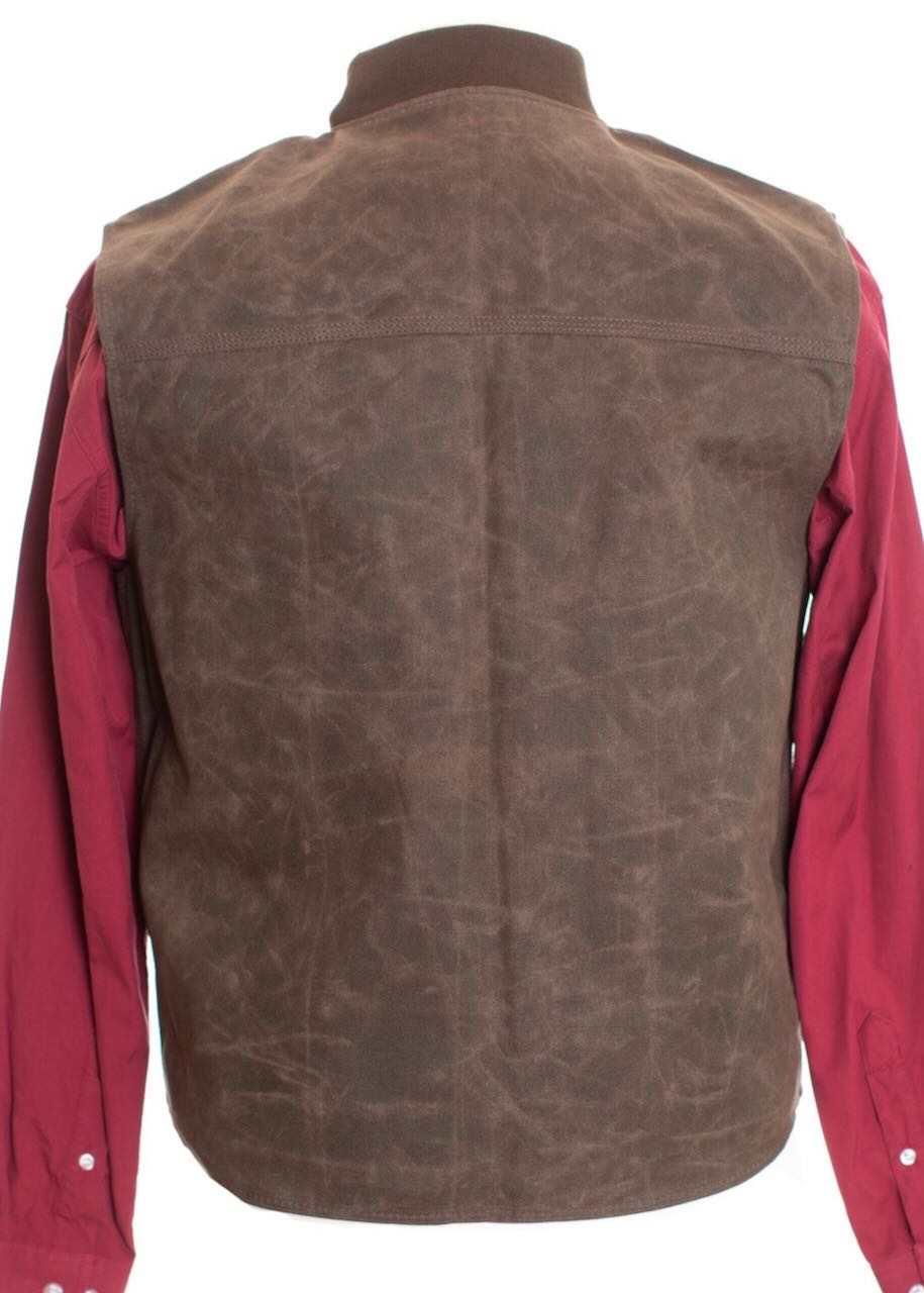 dietro Gilet uomo Cerato Dillon in Chocolate di Wyoming Traders
