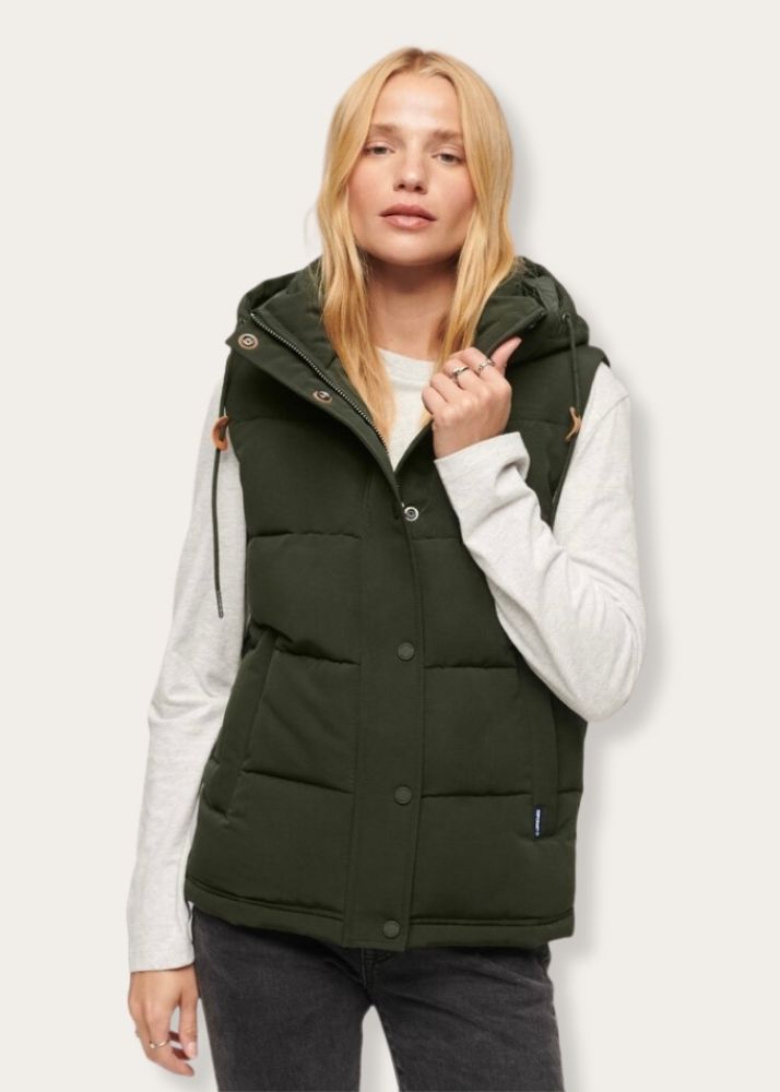 Gilet donna Everest Hooded Puffer di Superdry