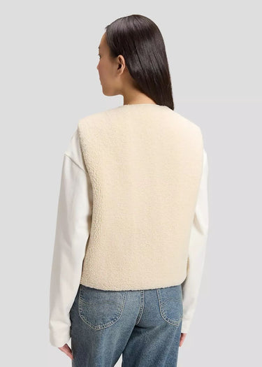 dietro Gilet Donna Relaxed Short Sherpa in Ecru by Lee