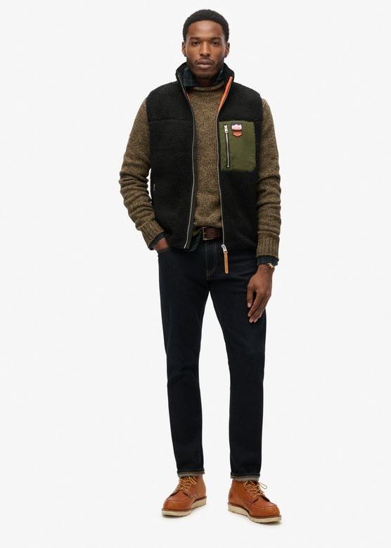 figura intera Gilet in Pile uomo black Vintage Retro di Superdry