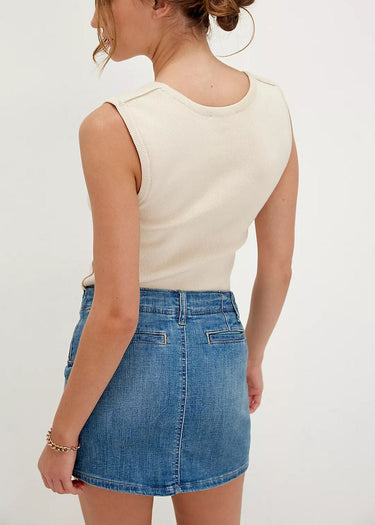 dietro Gonna Daylight Denim Mini in Daybreak di Free People