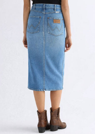 dietro Gonna Slim Pencil in Hazy Horizon di Wrangler
