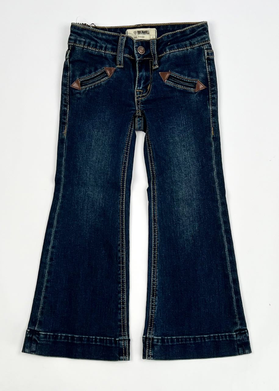 Jeans bambina Dark Wash Western  Pocket Trouser di Rock & Roll Denim