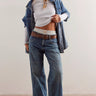 Front Jeans Benji Relaxed Wide-Leg in Sat of the Earth by Free People