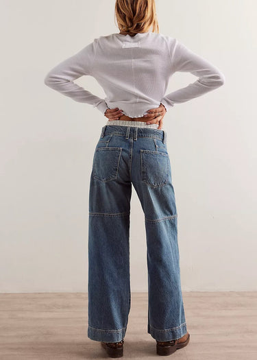 dietro Jeans Benji Relaxed Wide-Leg in Sat of the Earth di Free People