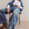 Jeans Benji Relaxed Wide-Leg in Sat of the Earth di Free People