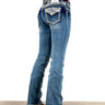 dettaglio dietro Jeans Bootcut donna Aztec Yoke Embellished in Light Wash Denim di Grace in LA