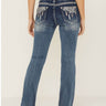 Jeans Bootcut Dream Catcher verschönert Mid Rise in Medium Wash von Grace in LA