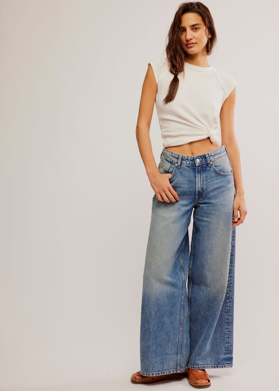 Jeans per donna Waterfalls Baggy Wideleg in Outlaw di Free People