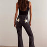 dietro intero Jeans Firecracker Flare in Black and Gold di Free People