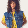 gilet en denim clouté pour femmes par Q2