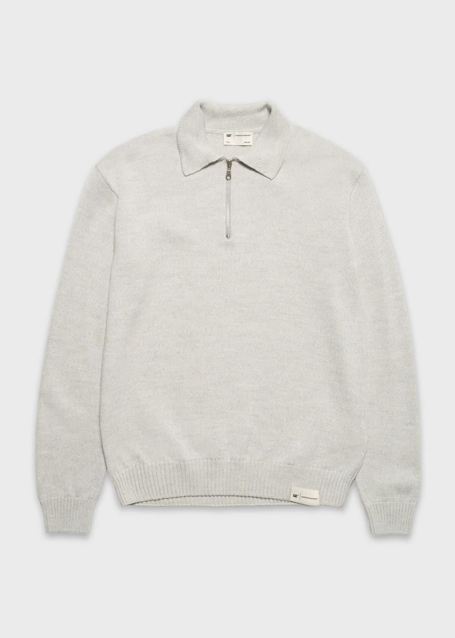 maglia Half Zip Polo Knit Heather Grey by Cat