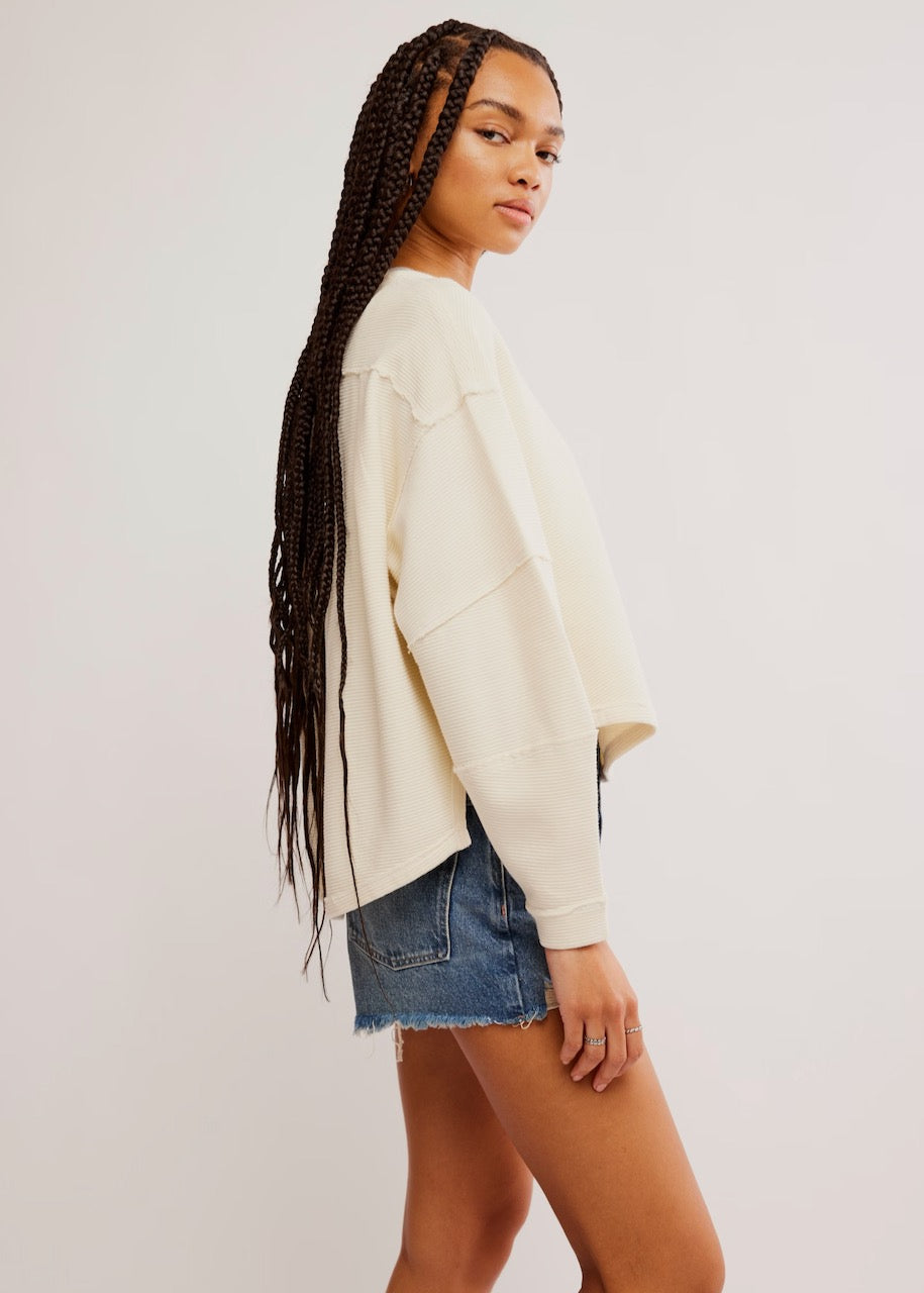 lato Maglia Total Eclipse in Ivory di Free People