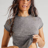 T-shirt gris "be my babe" de Free People pour femme