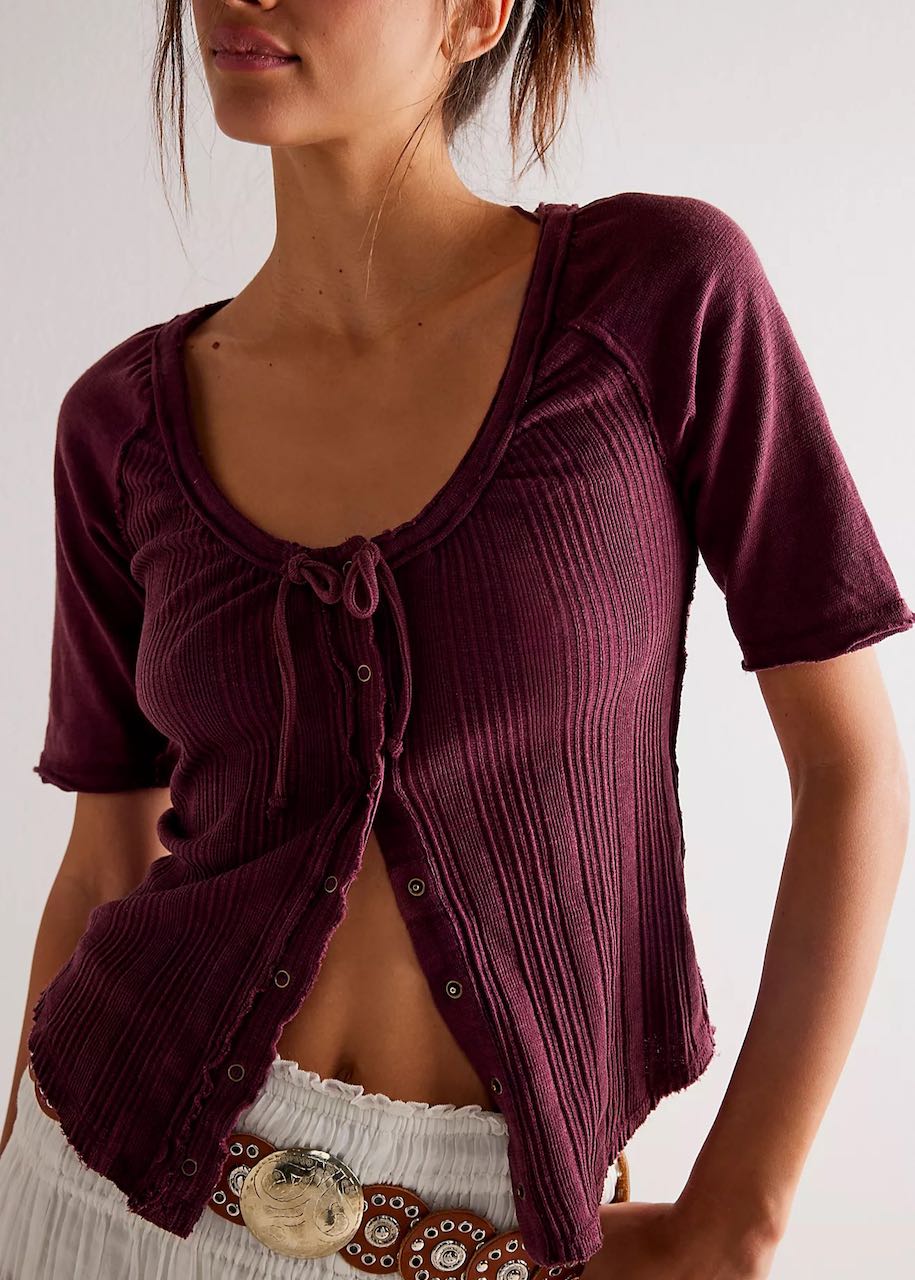 maglietta dasy mauve wine di Free People