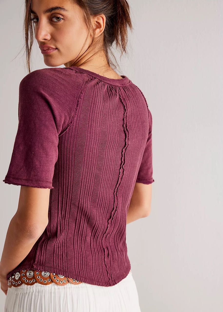 dietro maglietta dasy mauve wine di Free People