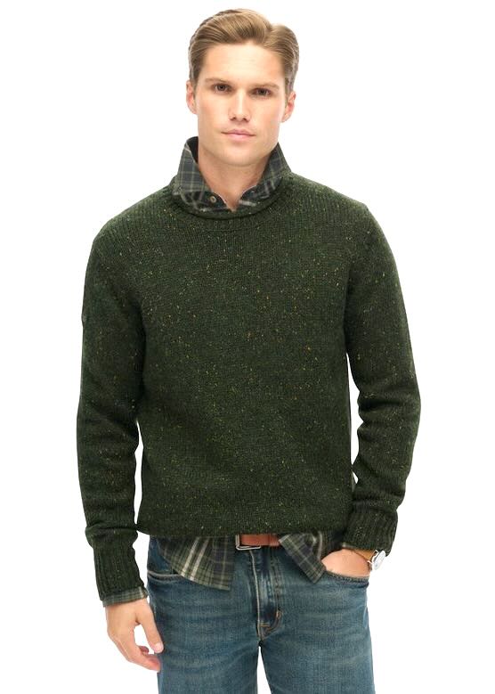 davanti Maglione Donegal in Green di Superdry