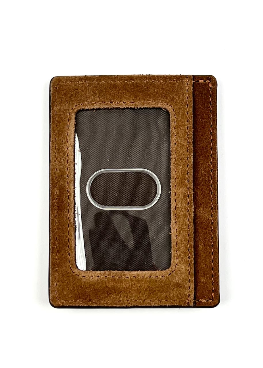 dietro Portafogli Money Clip Roughout Buck Lacing Tan di Nocona