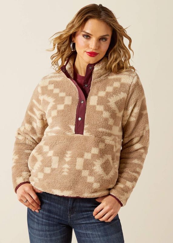 Pile donna Berber con bottoni automatici Lone Ridge Print di Ariat