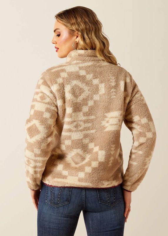 dietro Pile donna Berber con bottoni automatici Lone Ridge Print di Ariat